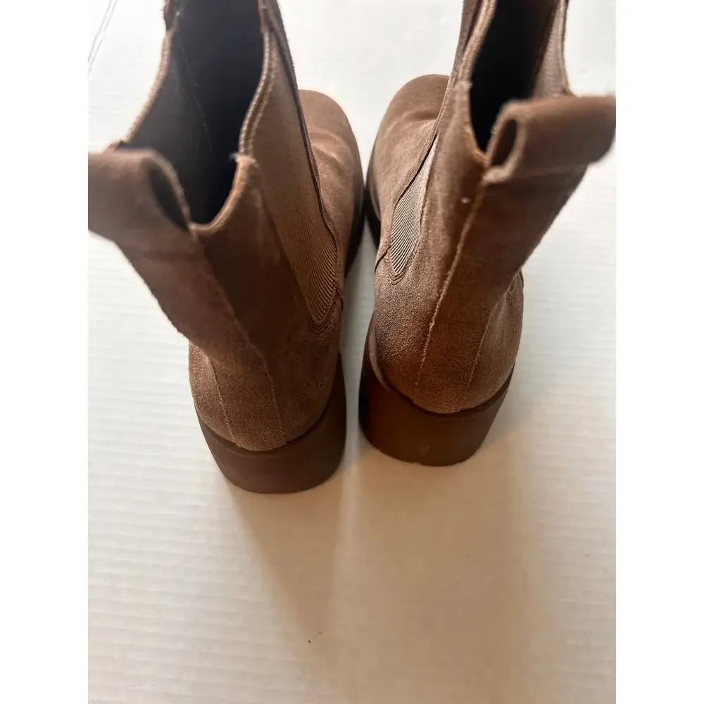 Steve Madden Brontey Chelsea Boots Women’s 8.5 Tan Suede Lug Sole Ankle